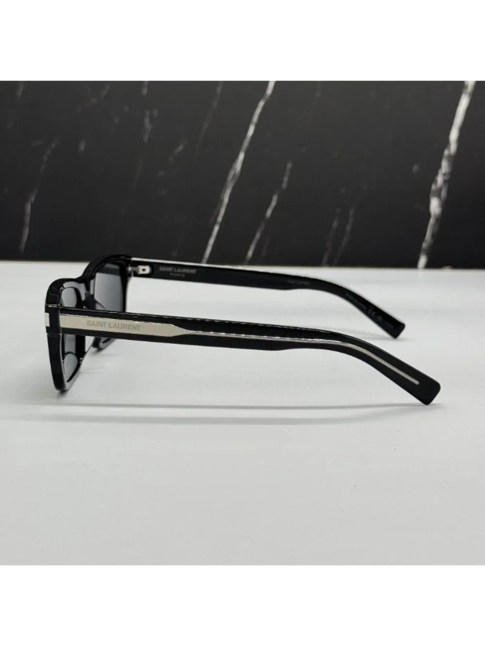 Saint Laurent SL662 001 Square Black Gray Sunglasses